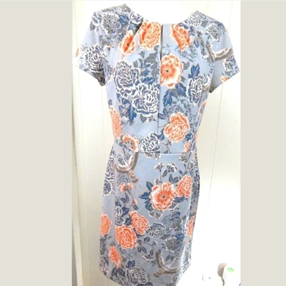 Banana Republic Floral Pleat Neck Sheath Dress - Picture 2 of 5